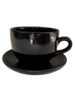 Soup Mug 3 for 15 SALE CLEARANCE Black Cup and Saucer